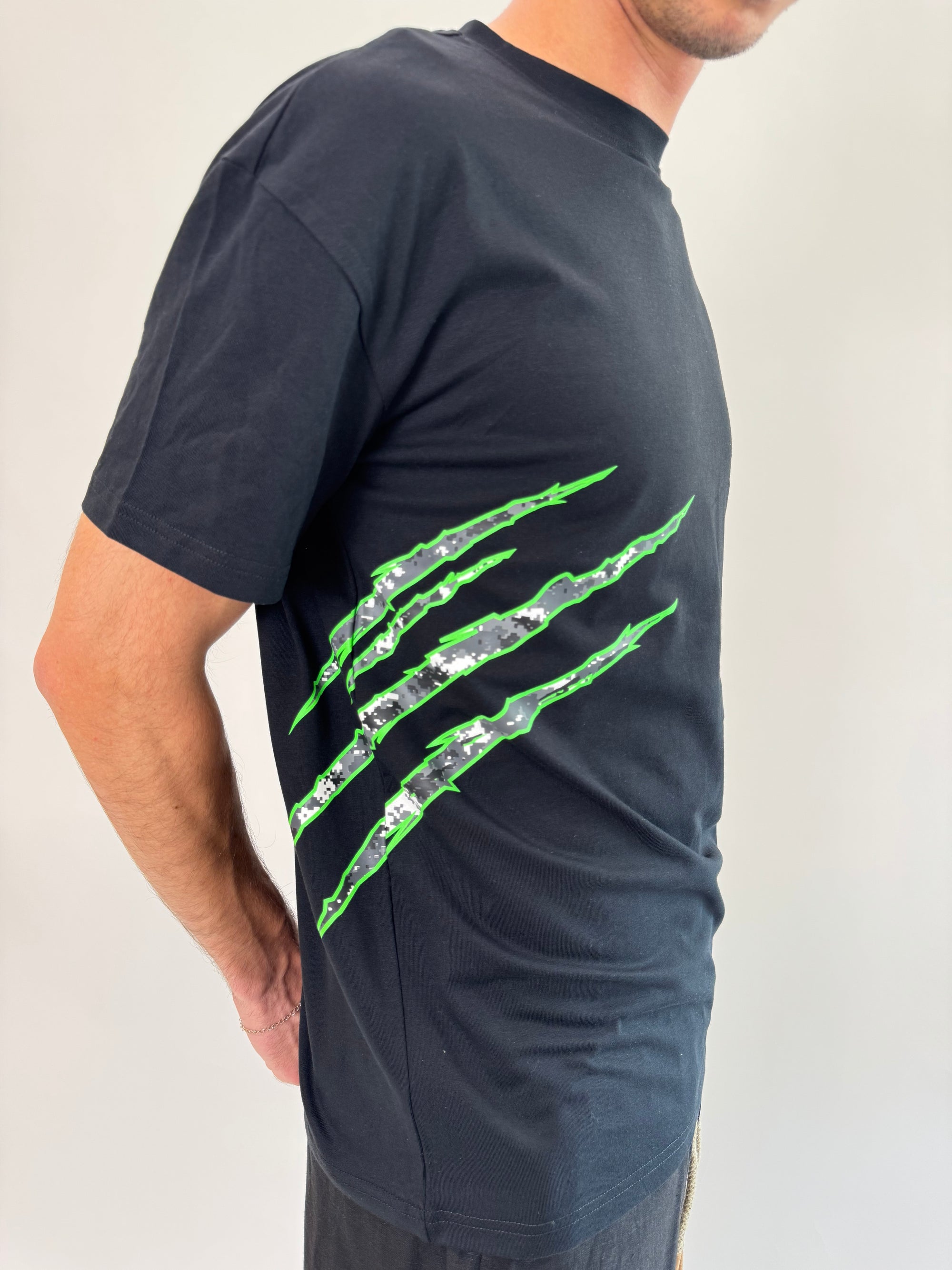 T-shirt Philipp Plein Sport Swim nero tigre verde .