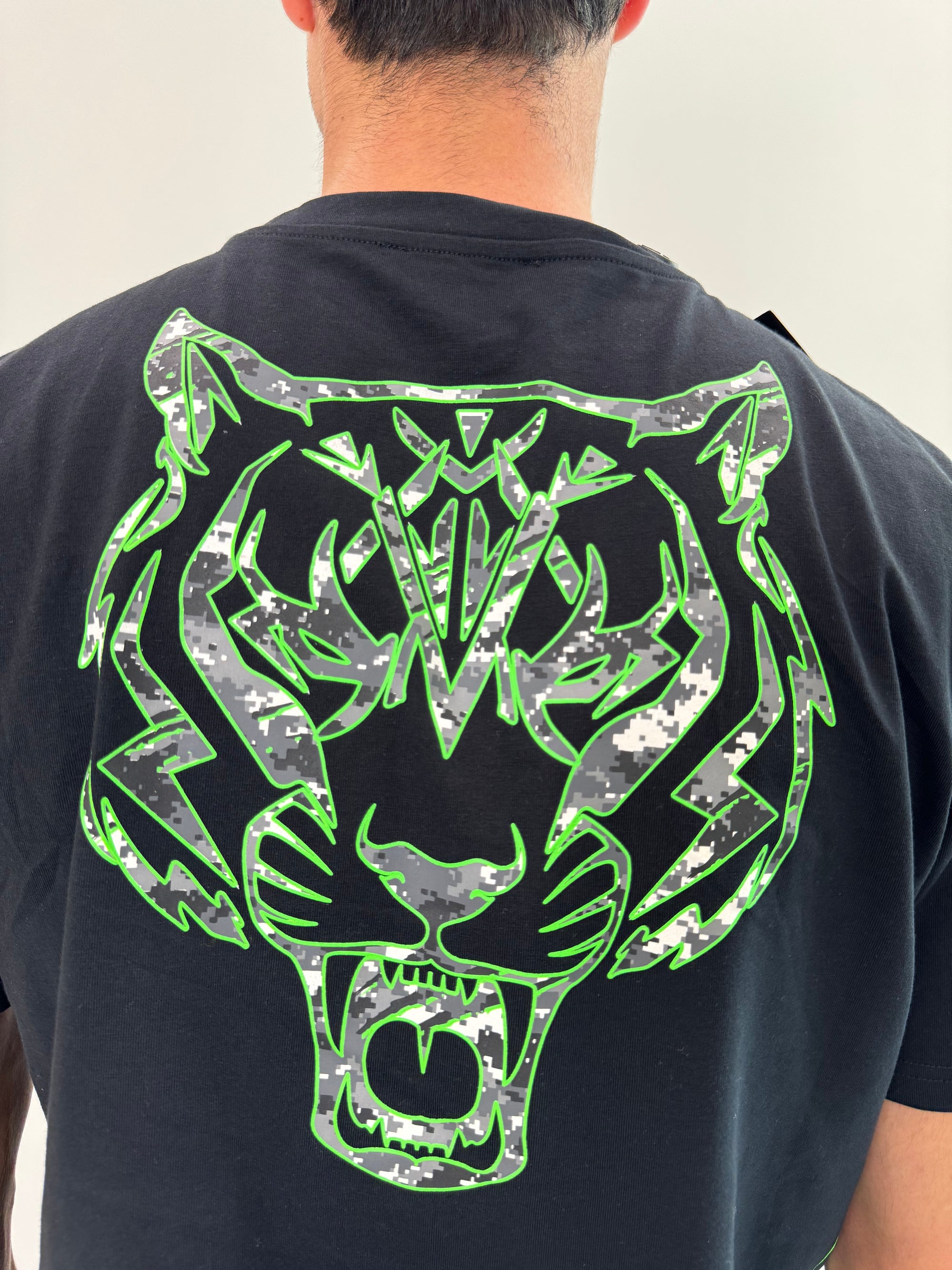 T-shirt Philipp Plein Sport Swim nero tigre verde .