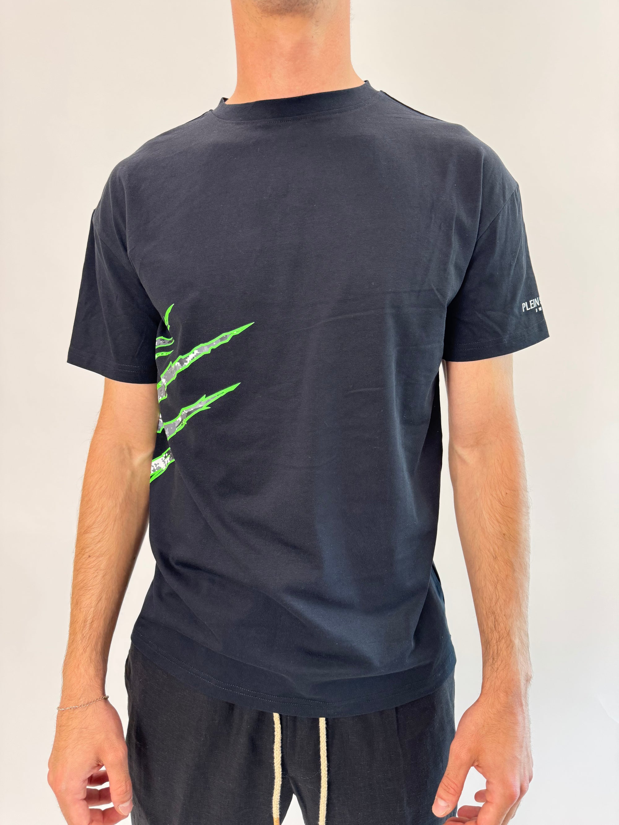 T-shirt Philipp Plein Sport Swim nero tigre verde .