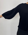 Pullover Griffai manica a palloncino nero