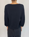 Pullover Griffai manica a palloncino nero