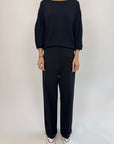 Pullover Griffai manica a palloncino nero