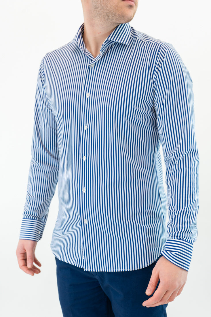 Camicia tessuto tecnico riga blu