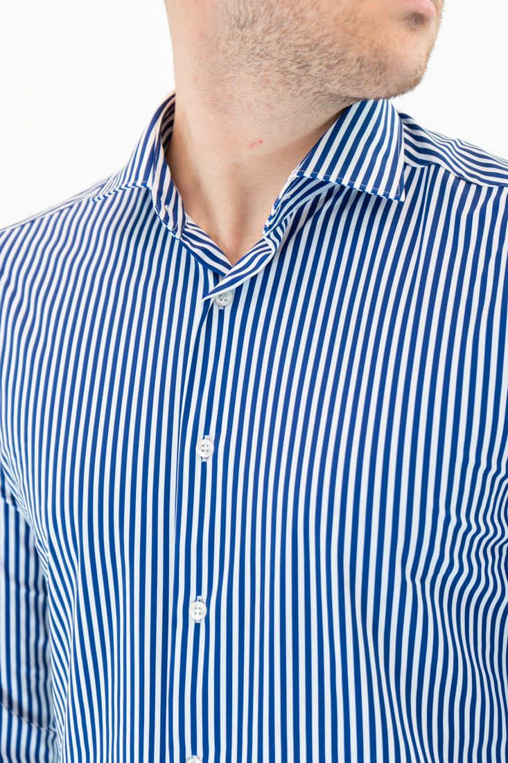 Camicia tessuto tecnico riga blu