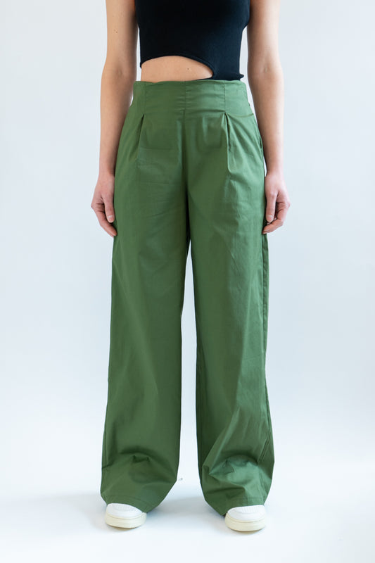 Pantaloni Ayfee Florence verde militare