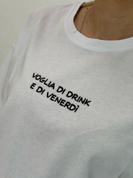T-shirt Superculture Voglia di drink e di venerdì 2 colori