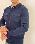 Cardigan Griffai con colletto e taschini 2 colori