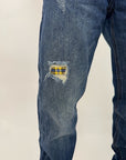 Jeans Gianni Lupo con rotture, graffi e tessuto a quadri