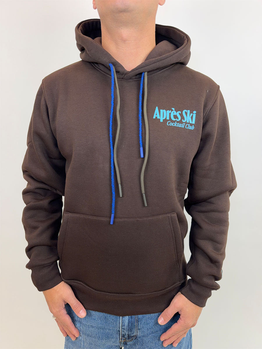 Felpa Superculture Clothing Après Ski blu o marrone con cappuccio