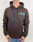 Felpa Superculture Clothing Après Ski blu o marrone con cappuccio
