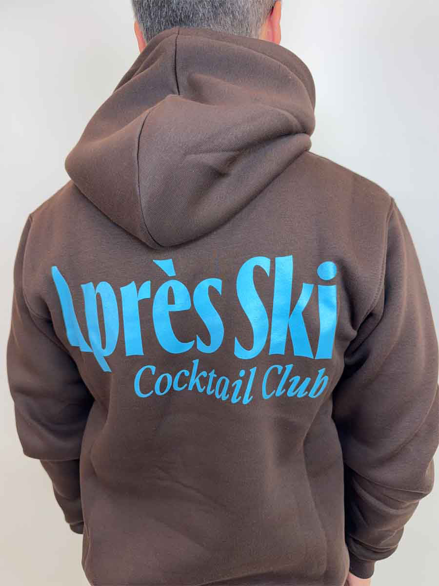 Felpa Superculture Clothing Après Ski blu o marrone con cappuccio