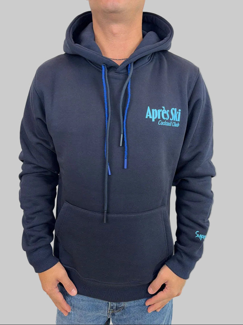 Felpa Superculture Clothing Après Ski blu o marrone con cappuccio