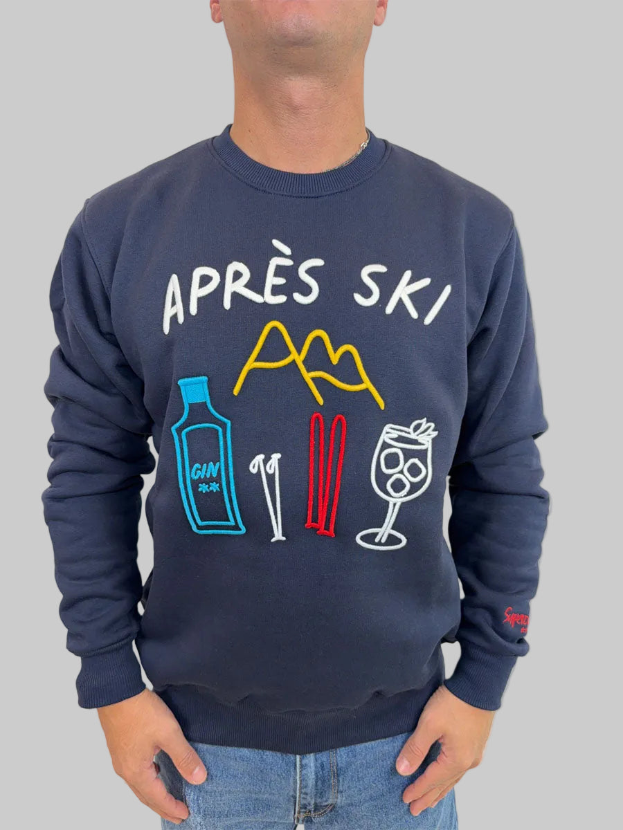 Felpa Superculture Clothing Après Ski blu o bianco