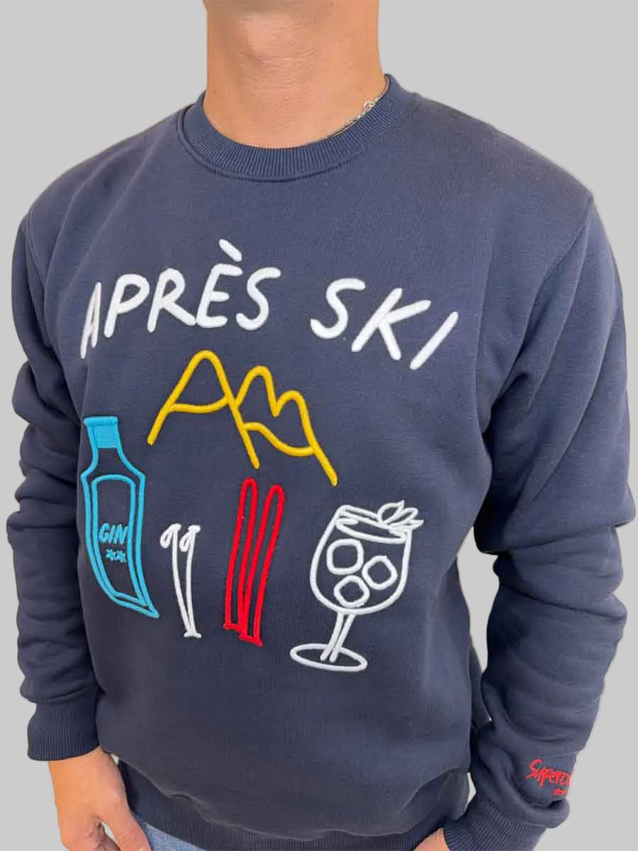 Felpa Superculture Clothing Après Ski blu o bianco