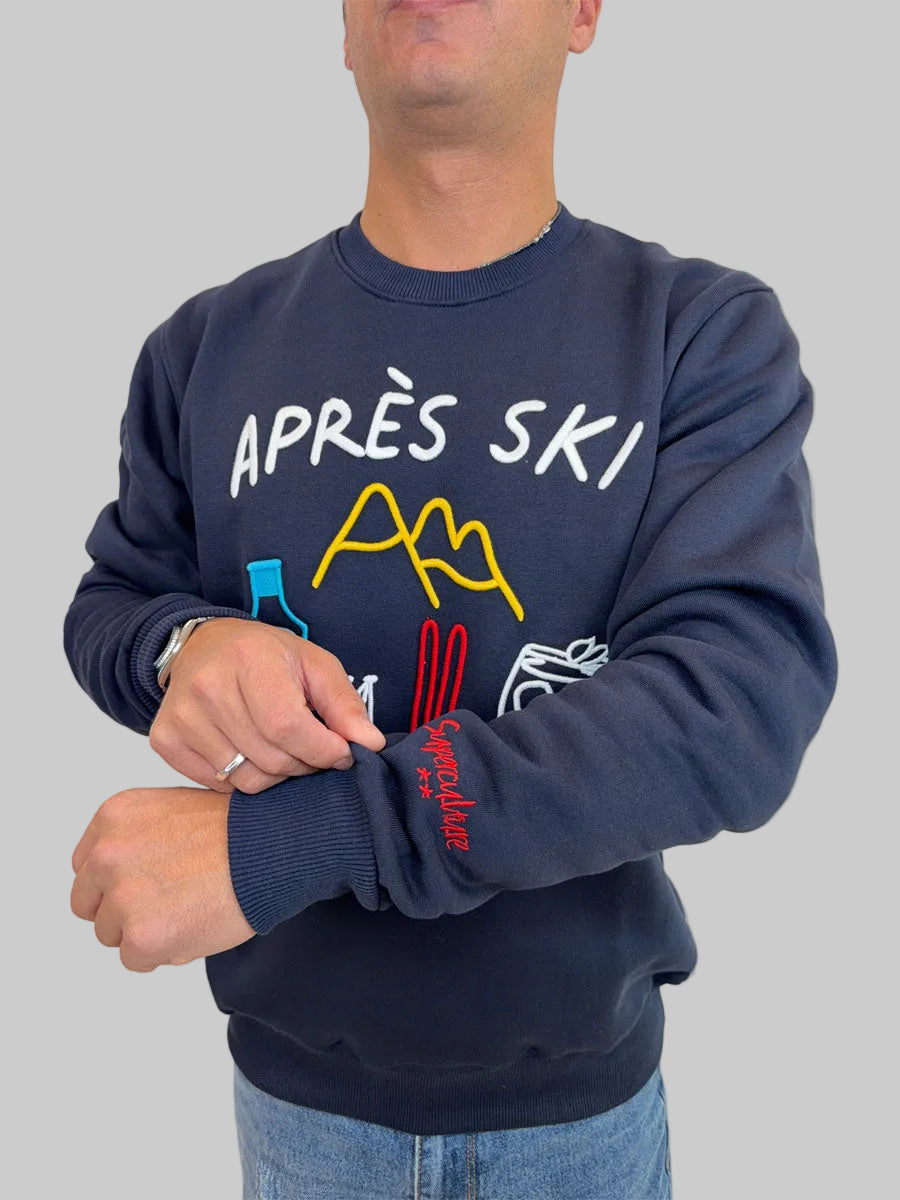Felpa Superculture Clothing Après Ski blu o bianco