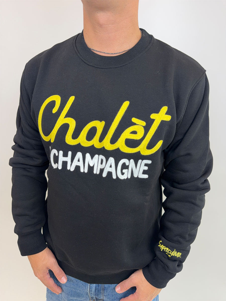 Felpa Superculture Clothing Chalèt e Champagne verde o nero