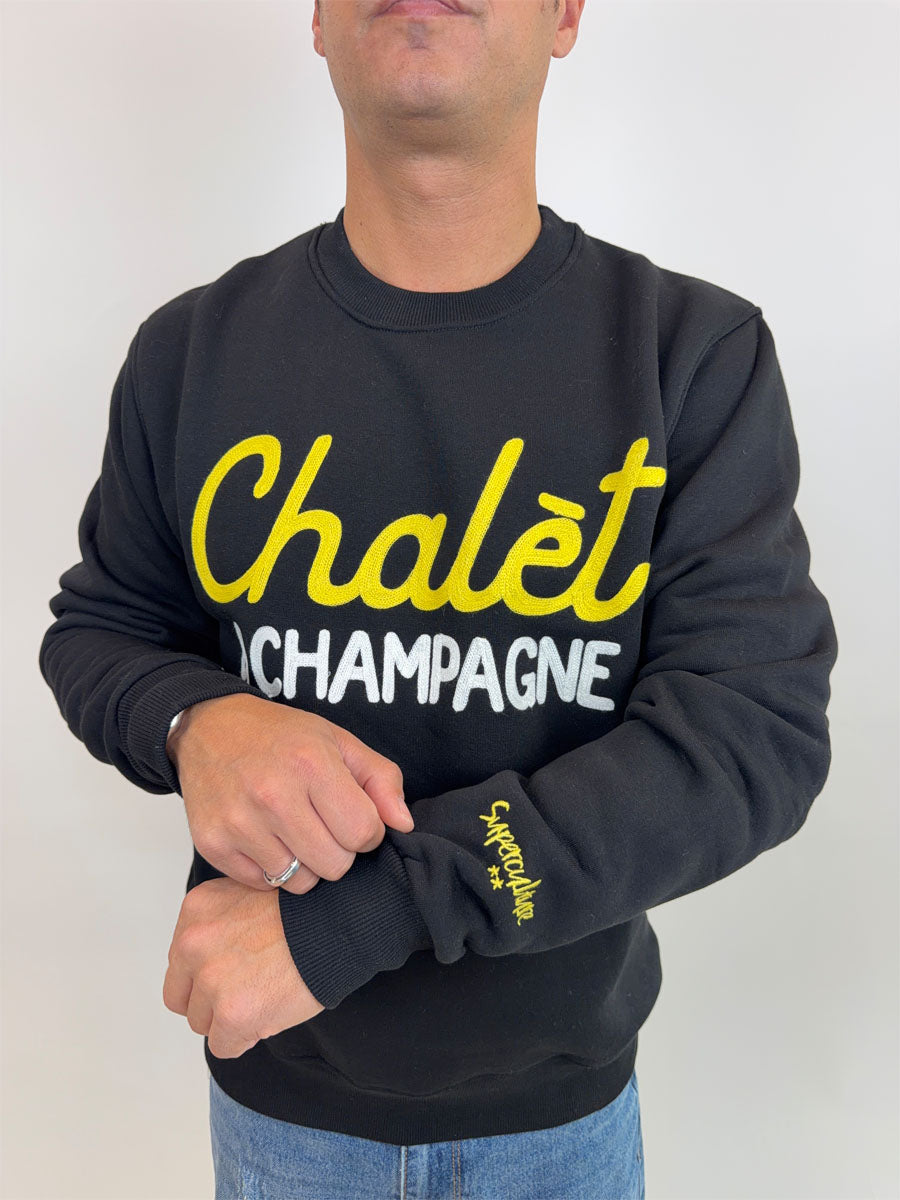 Felpa Superculture Clothing Chalèt e Champagne verde o nero