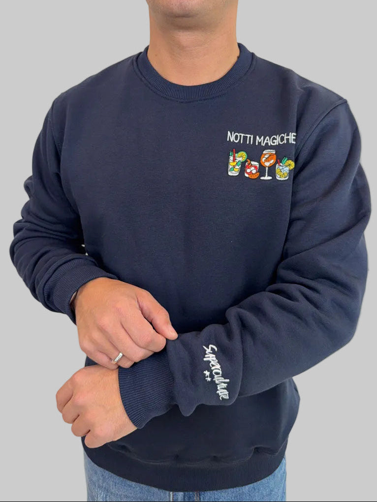 Felpa Superculture Clothing Notti Magiche Nero Blu