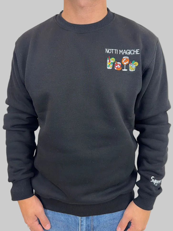 Felpa Superculture Clothing Notti Magiche Nero Blu