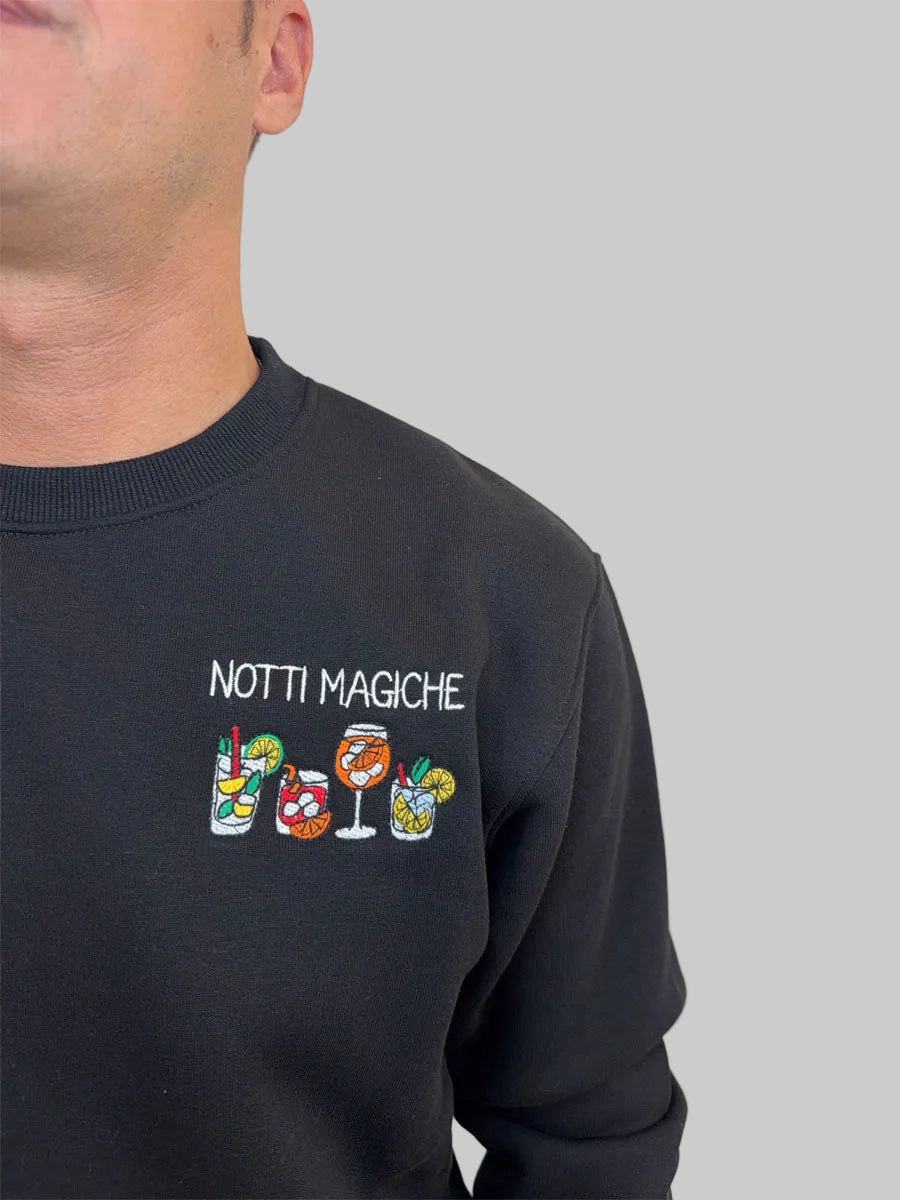 Felpa Superculture Clothing Notti Magiche Nero Blu