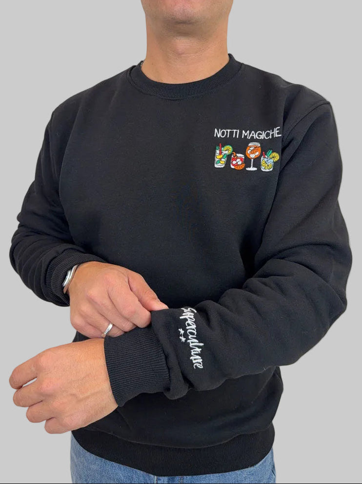 Felpa Superculture Clothing Notti Magiche Nero Blu