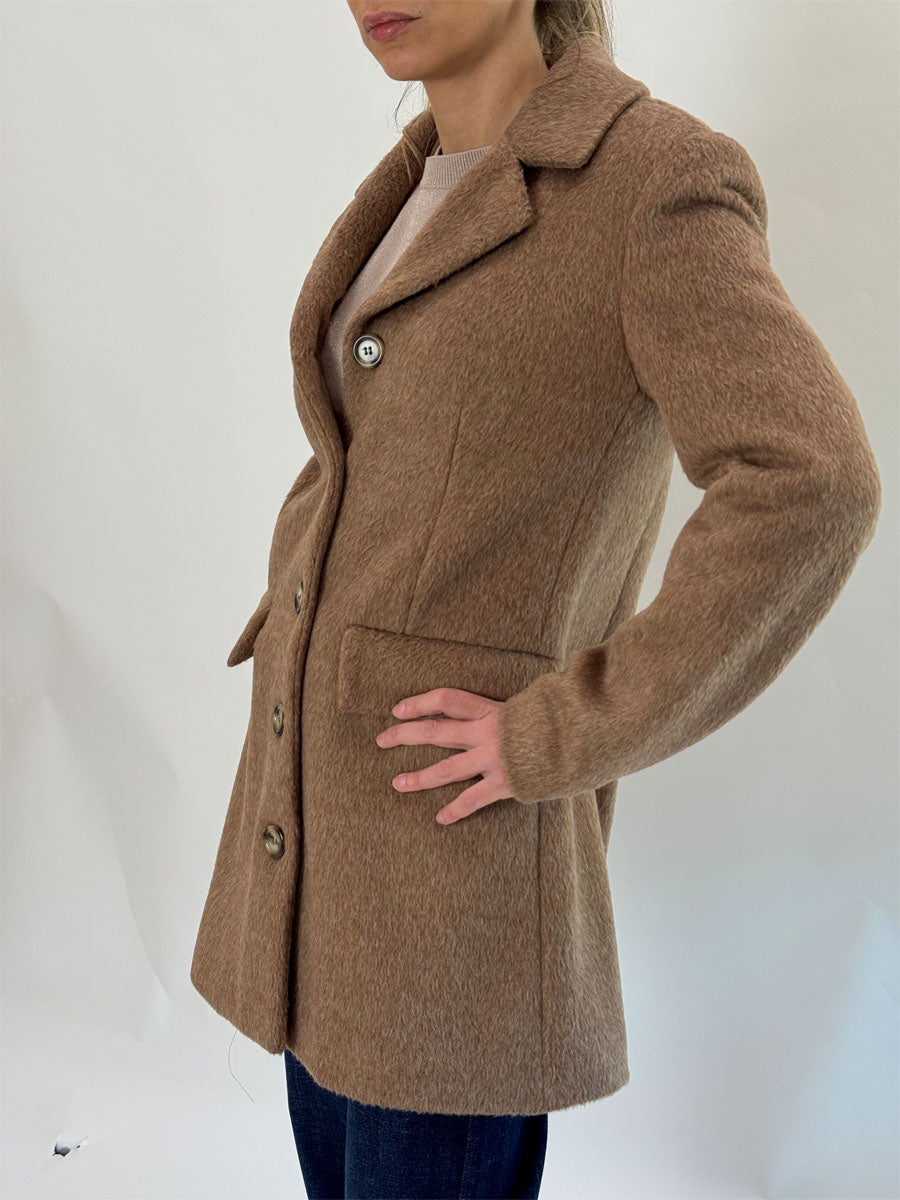 Cappotto Rebeka Rosseffetto lana bouclè 2 colori