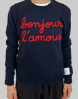 Pullover Superculture Clothing Bonjour l'amour blu