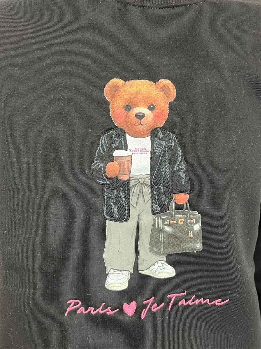 Felpa Superculture Clothing Paris Orso in 3 colori a scelta