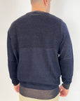 Pullover Griffai blu e cammello