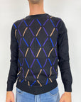 Pullover Griffai rombi blu o nero