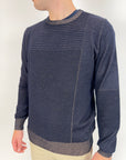 Pullover Griffai blu e cammello