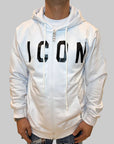 Felpa Icon Zip e cappuccio bianco o nero