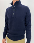 Pullover Gianni Lupo 4 Bottoni Nero Blu