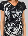T-shirt donna Plein Sport Swim con stampa tigre e logo argento