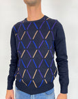 Pullover Griffai rombi blu o nero