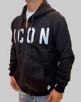 Felpa Icon Zip e cappuccio bianco o nero