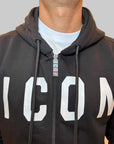 Felpa Icon Zip e cappuccio bianco o nero