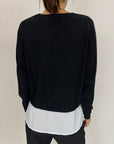 Pullover Griffai nero con perle strass