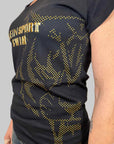 T-shirt donna Plein Sport Swim nero con tigre oro