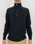 Pullover Gianni Lupo 4 Bottoni Nero Blu