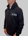 Felpa Icon cappuccio con logo bianco o nero