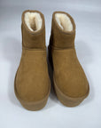 Stivale Ugg Classic mini con plateau cammello