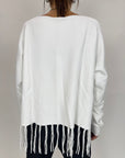 Pullover Griffai Bianco con frange