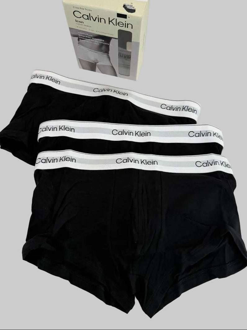 3 Boxer Calvin Klein Nero elastico Bianco