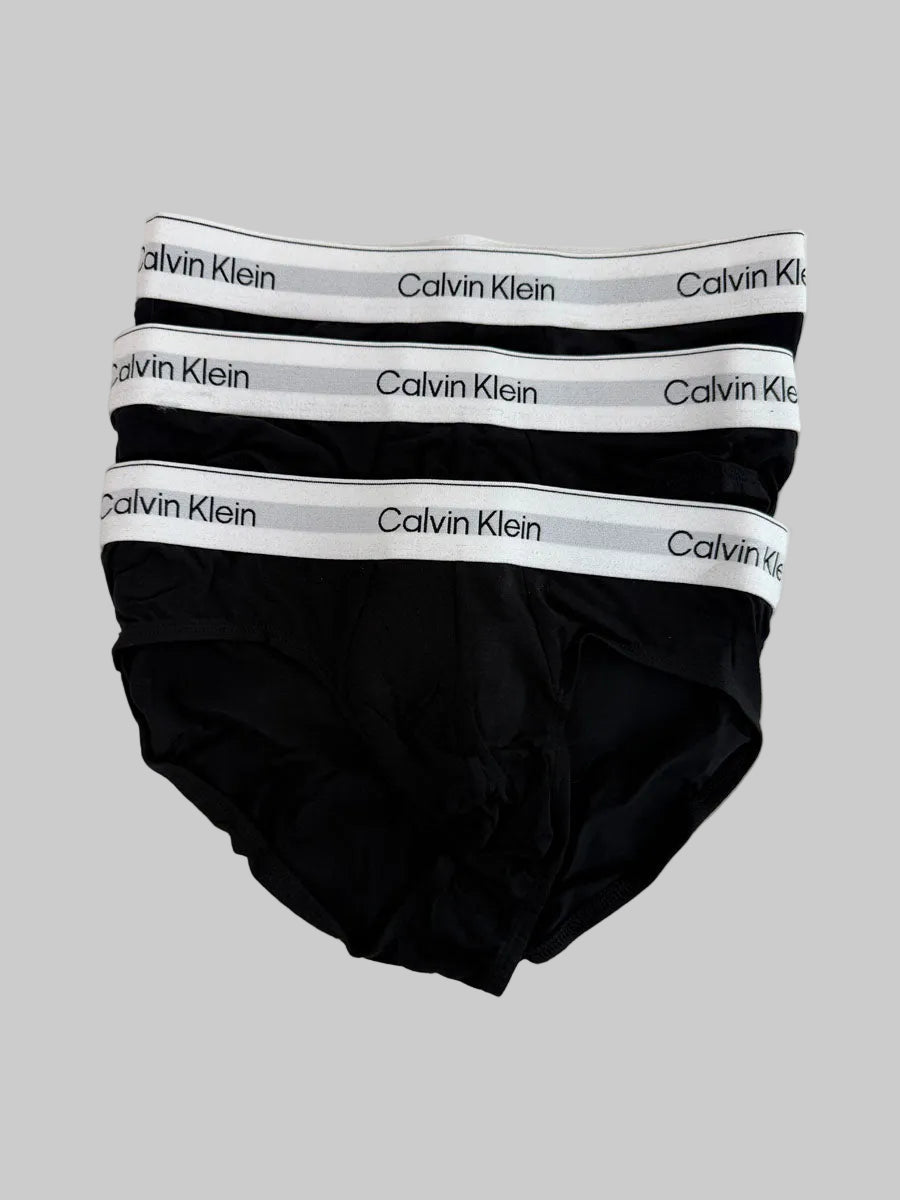 3 Slip Calvin Klein Nero elastico Bianco