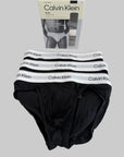 3 Slip Calvin Klein Nero elastico Bianco