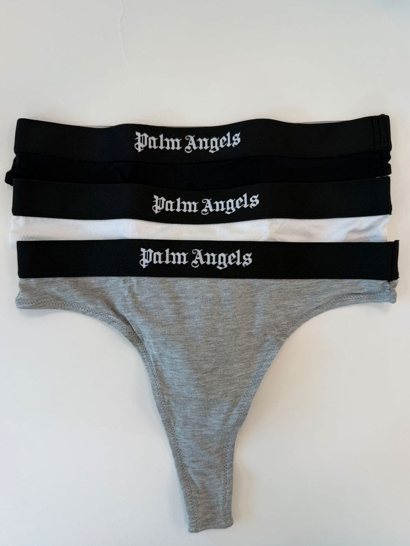 3 Perizomi Palm Angels Colore Nero Bianco e Grigio