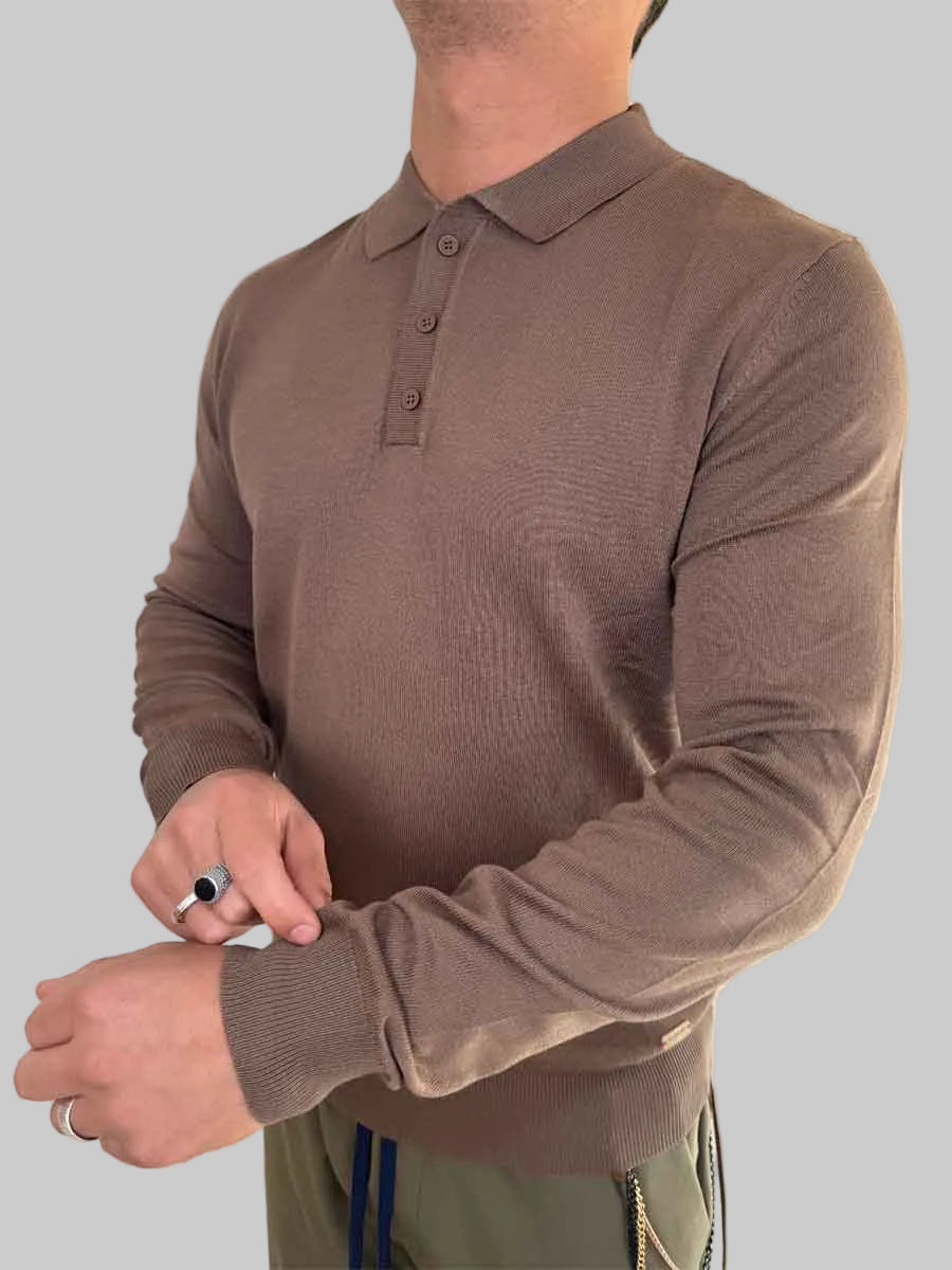 Polo Gianni Lupo Manica Lunga in filo 2 Colori