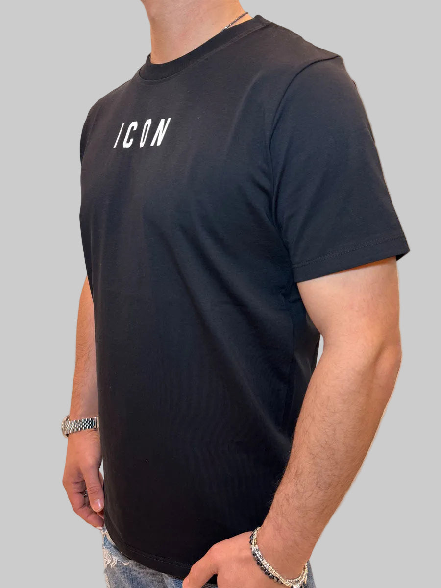 T-shirt Icon logo centrale bianco o nero