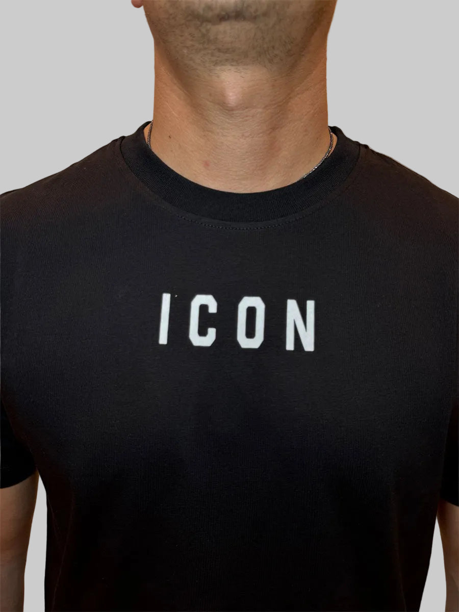 T-shirt Icon logo centrale bianco o nero